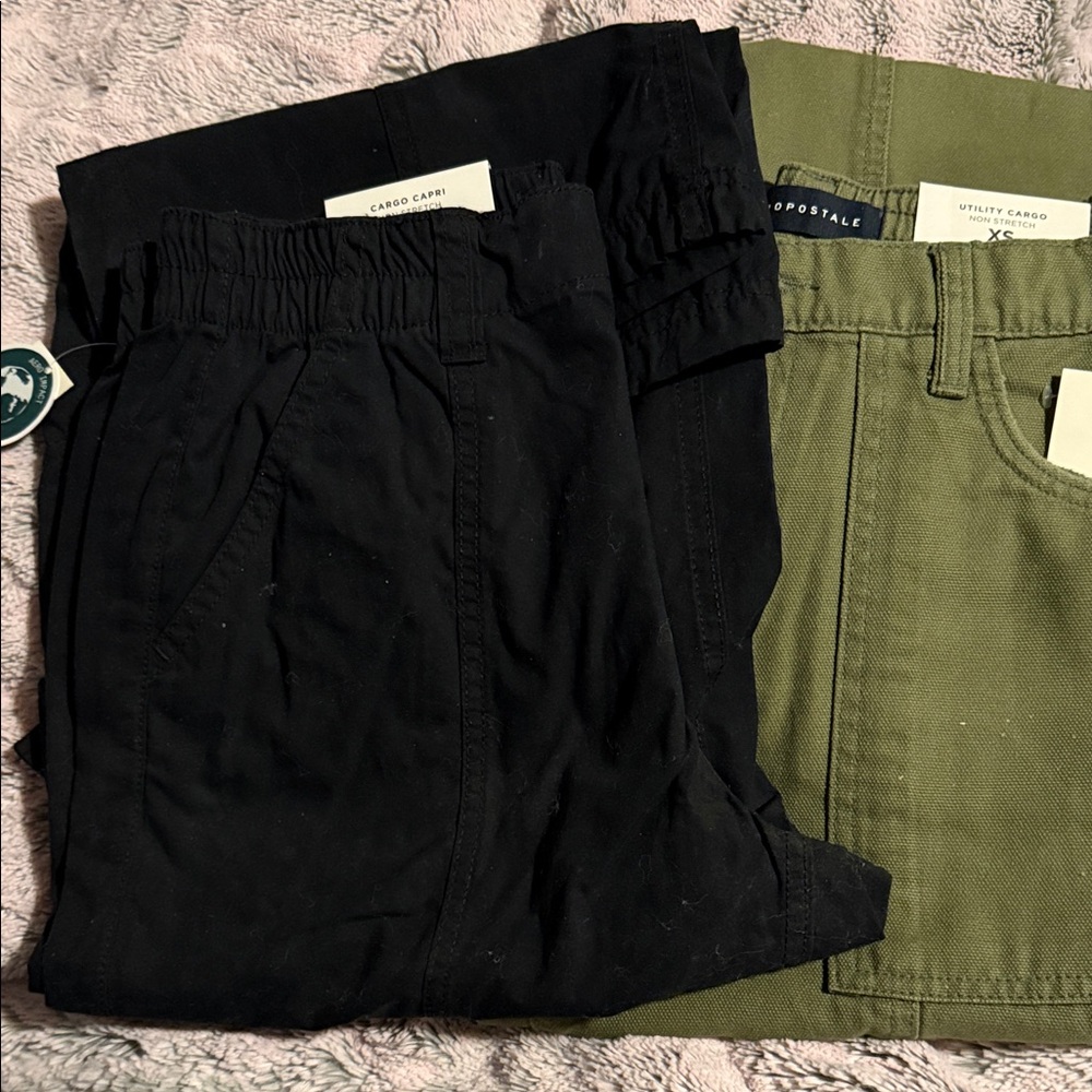 Kids Cargo Pants Set - Black and Green